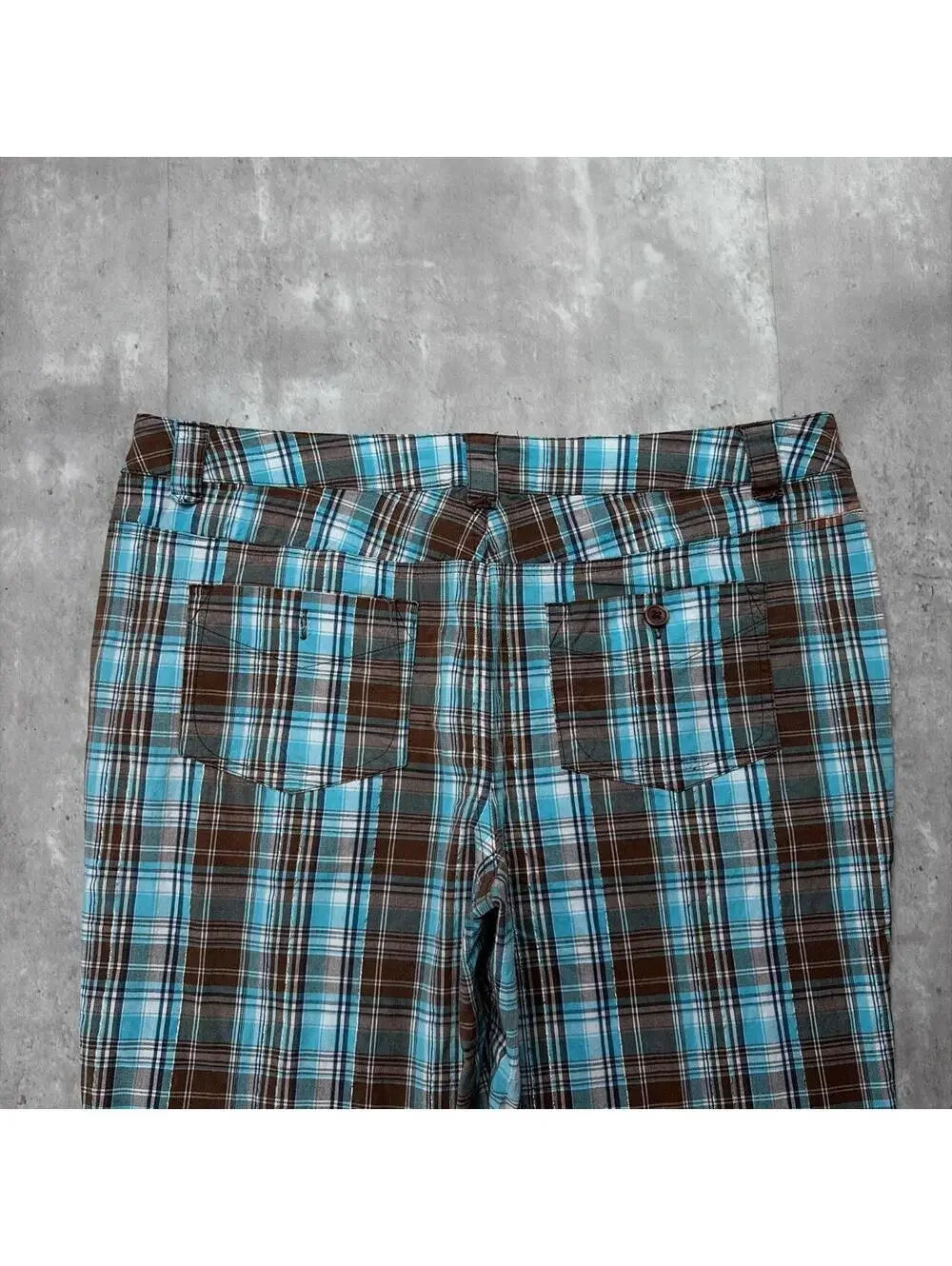 Y2K Teal Deja Bleu Grunge Gothic Plaid Skater Shorts